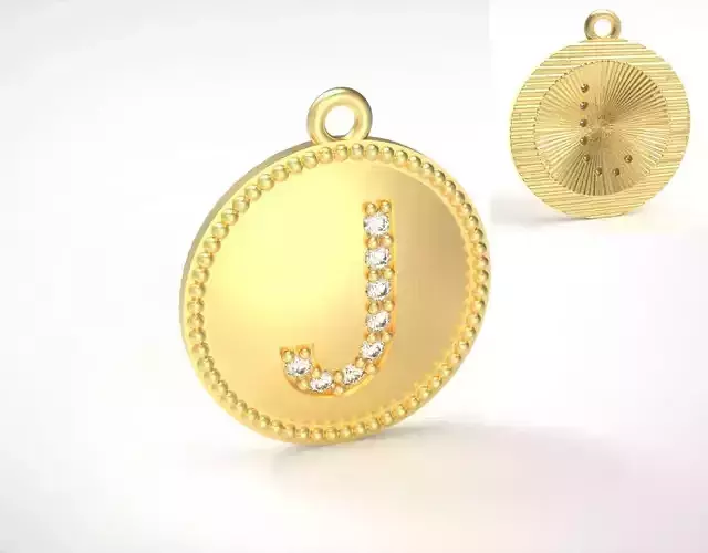 Model 387 Alphabets Necklace  The Letter J Camber And Texture 3D print model