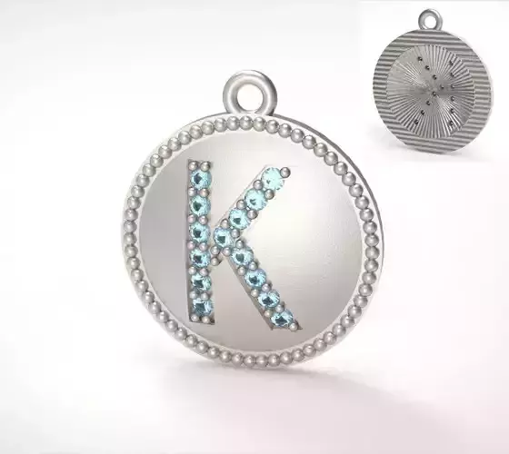 Model 388 Alphabets Necklace  The Letter K Camber And Texture 3D print model