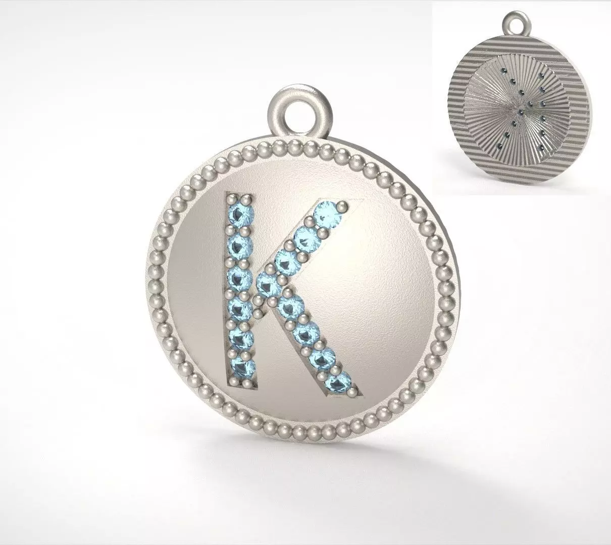 Model 388 Alphabets Necklace The Letter K Camber And Texture 3D print model