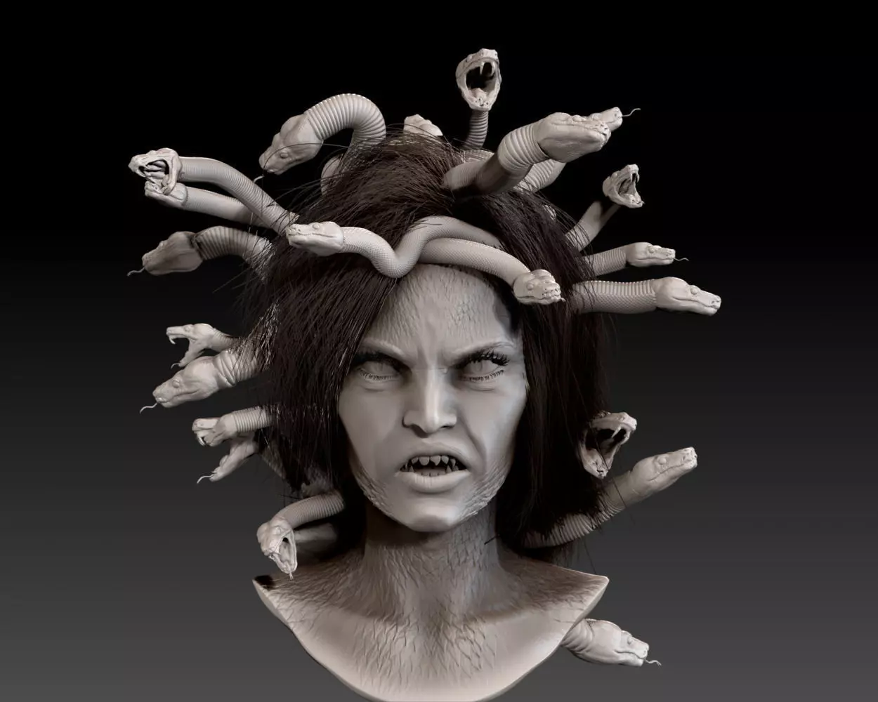 Medusa Gorgon Bust 3D model