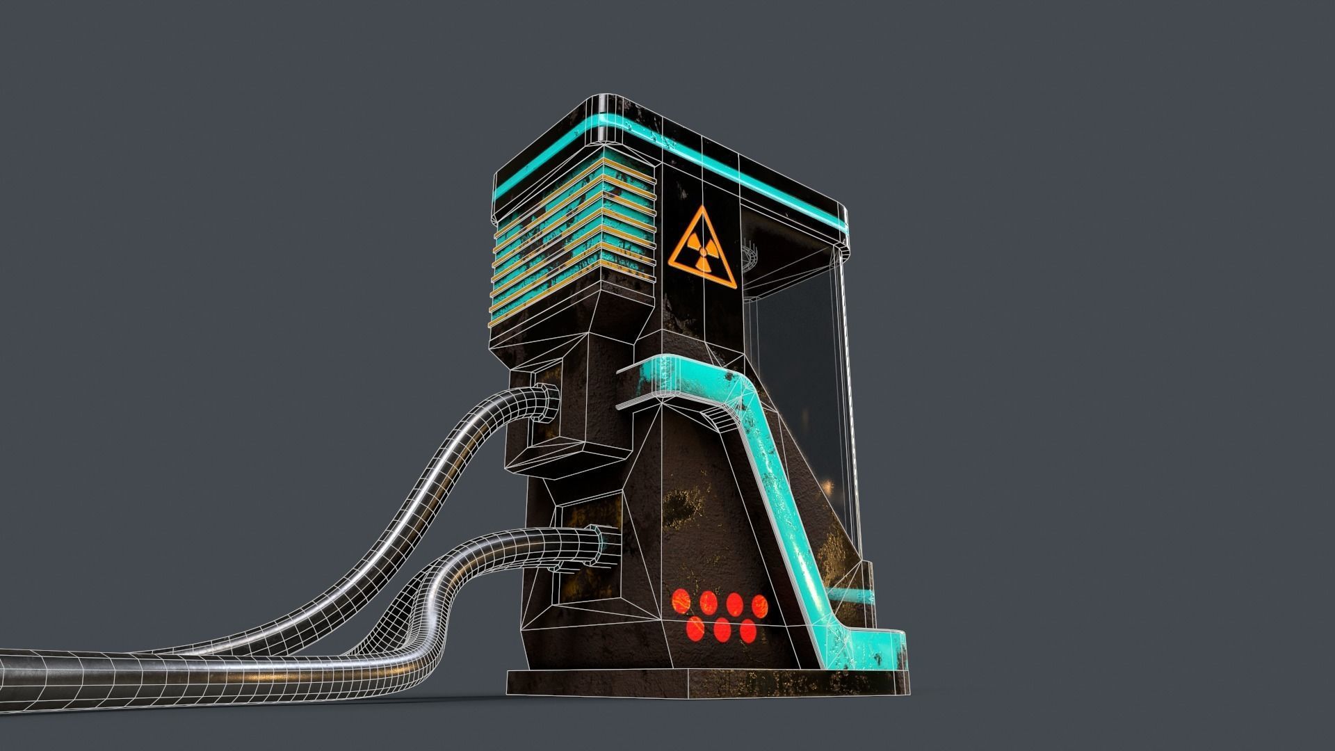 Sci-Fi Teleportation Capsule V1 - 04 Low-poly 3D model_10