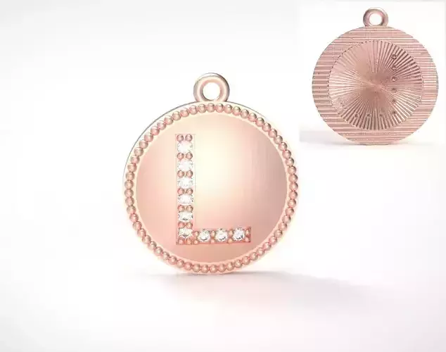 Model 389 Alphabets Necklace  The Letter L Camber And Texture 3D print model