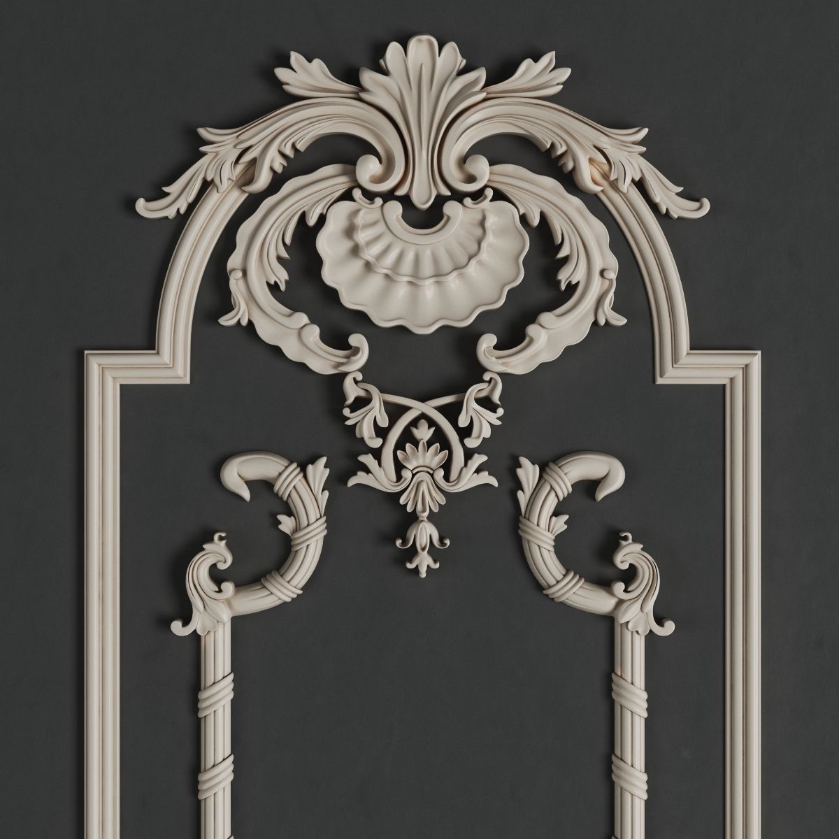 Boiserie 3 ornate ceiling design 3D model_2