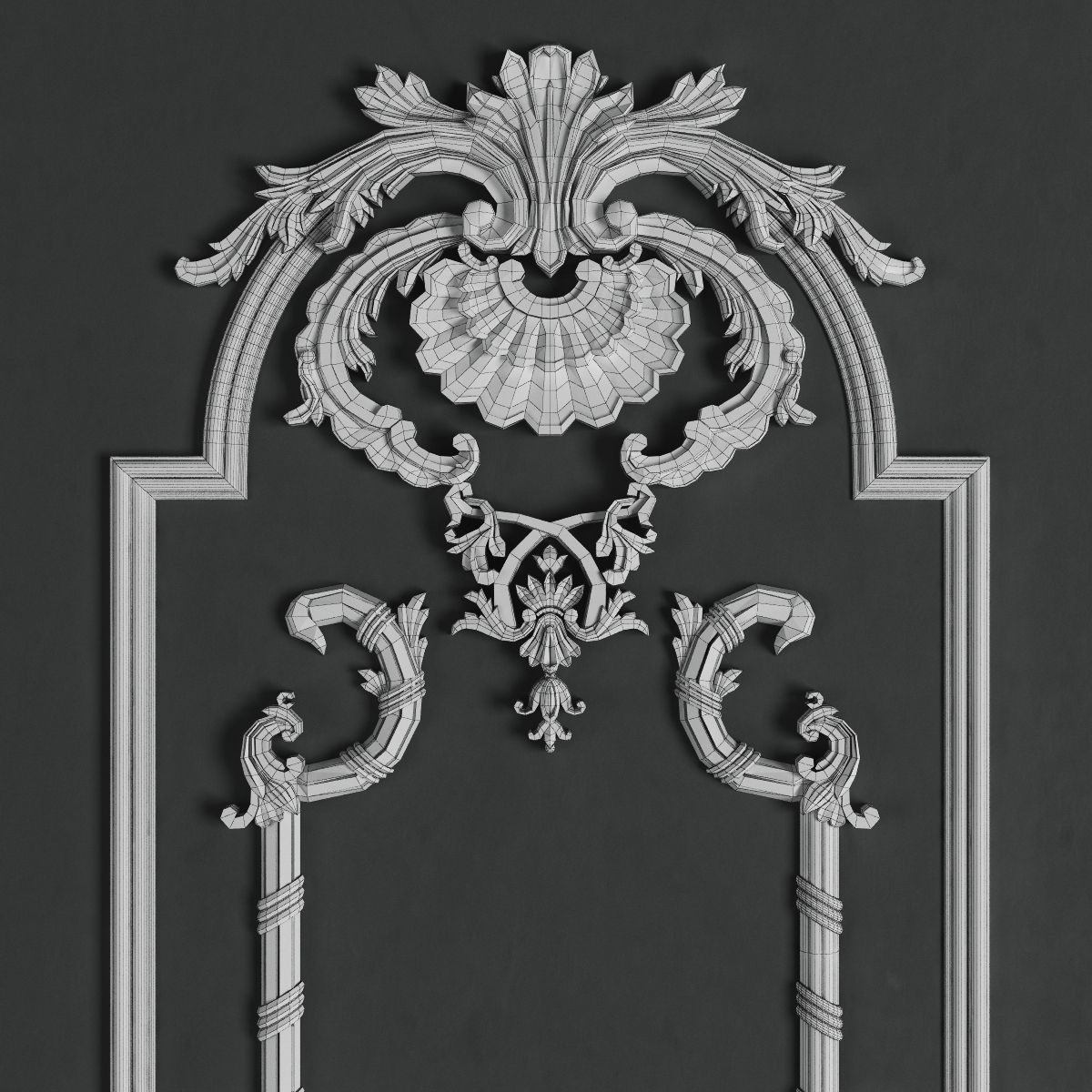 Boiserie 3 ornate ceiling design 3D model_1