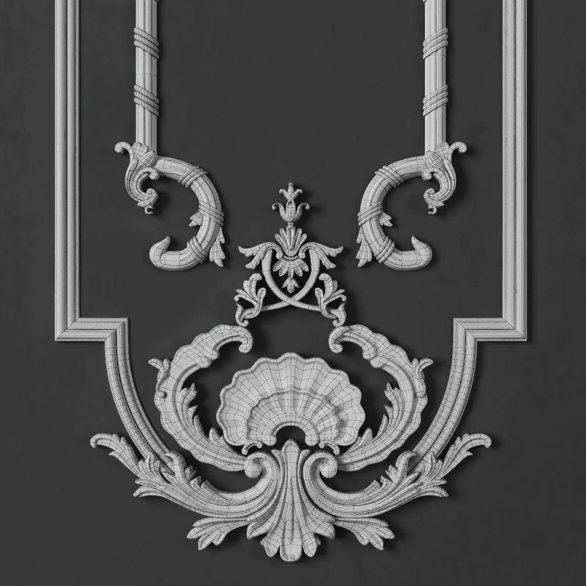 Boiserie 3 ornate ceiling design 3D model_0