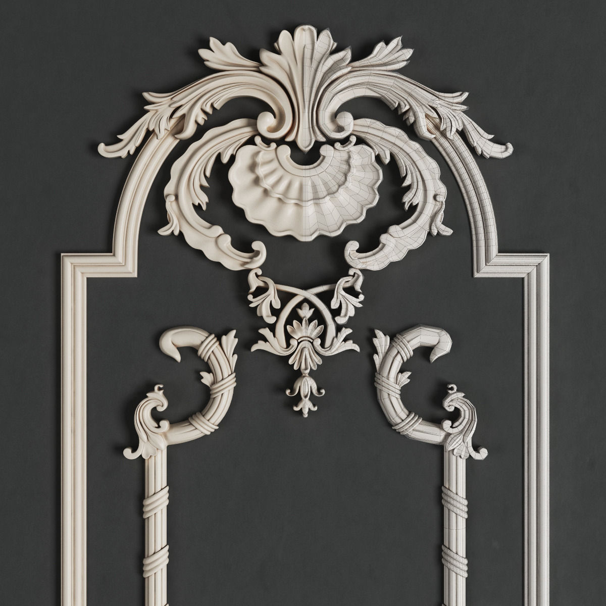 Boiserie 3 ornate ceiling design 3D model_3