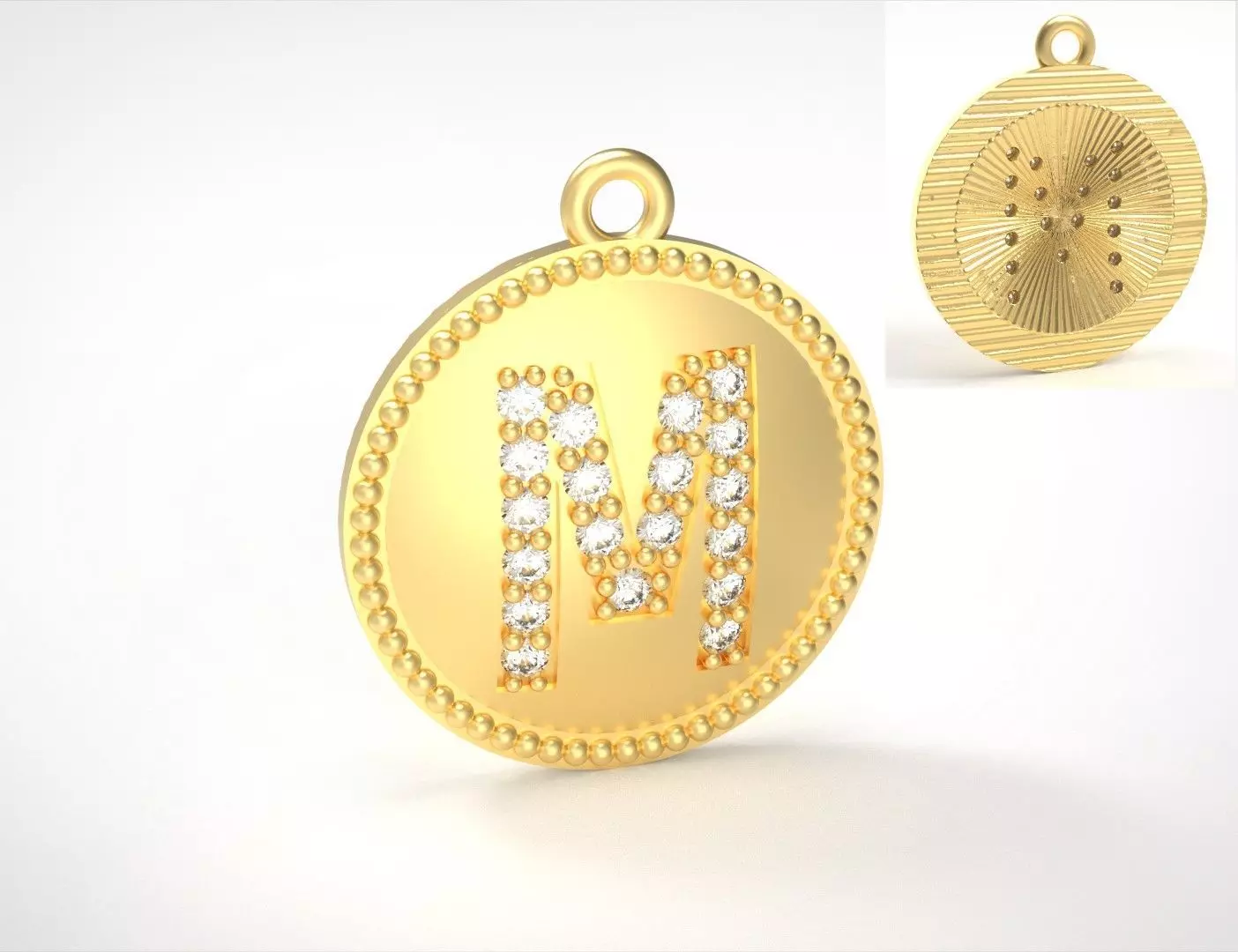 Model 390 Alphabets Necklace The Letter M Camber And Texture 3D print model