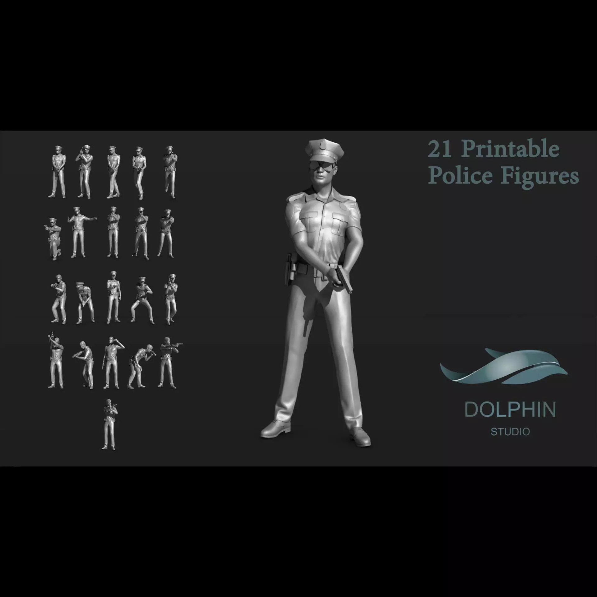 21 Police figures Set 01 3D print model