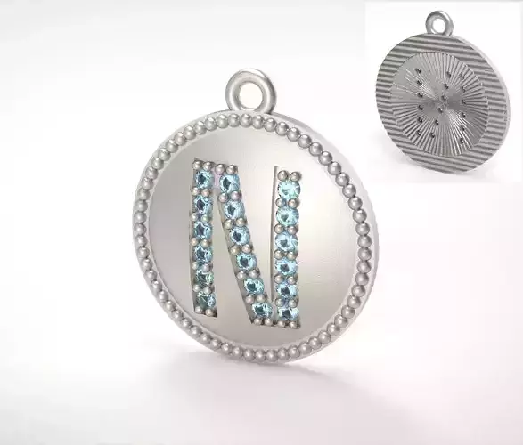 Model 391 Alphabets Necklace  The Letter N Camber And Texture 3D print model