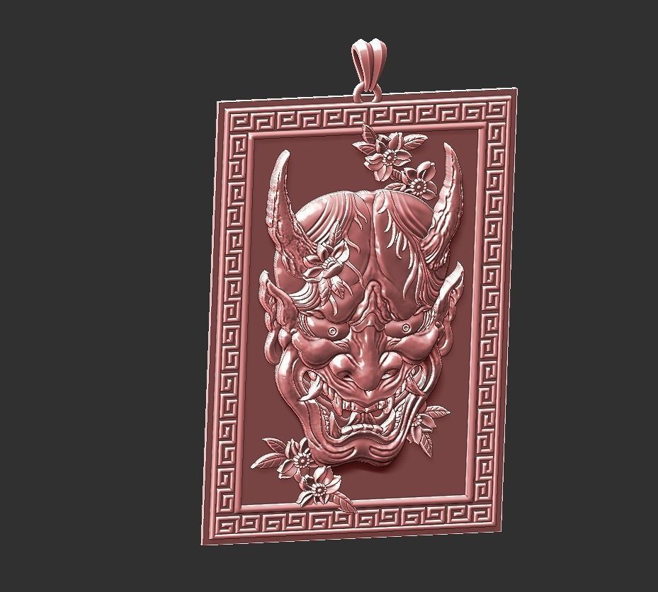 oni pendant 3D print model_1