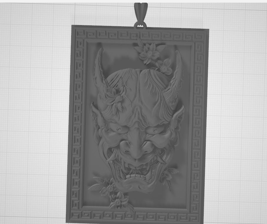 oni pendant 3D print model_6