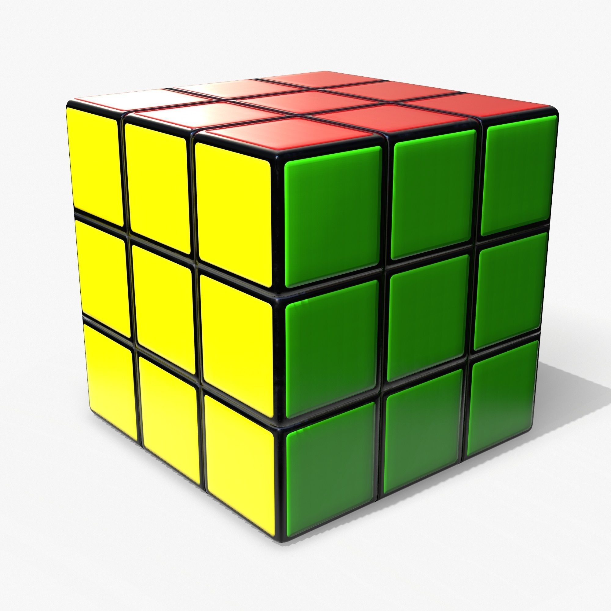 Rubik Cube Low Poly PBR Low-poly 3D model_2