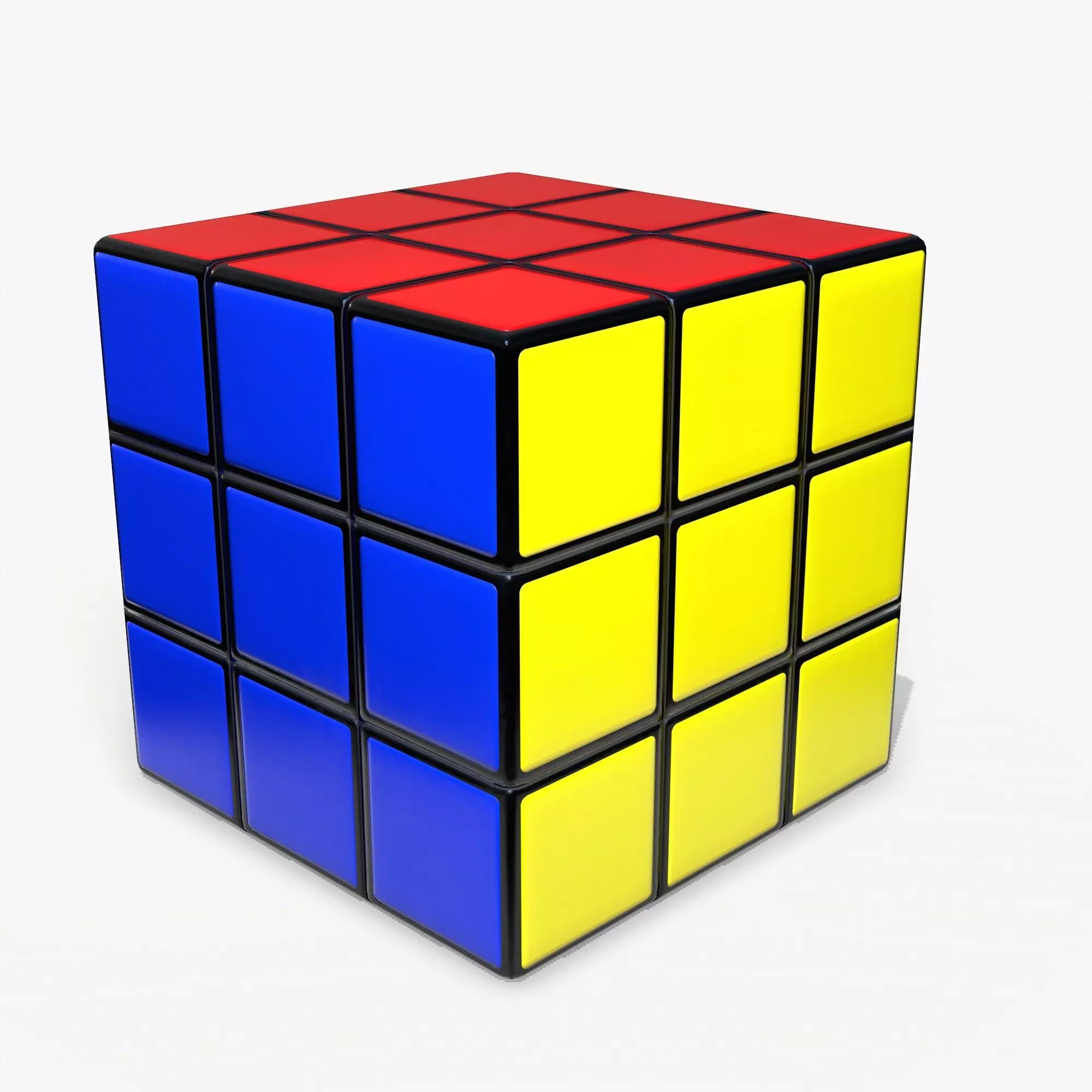Rubik Cube Low Poly PBR Low-poly 3D model_0