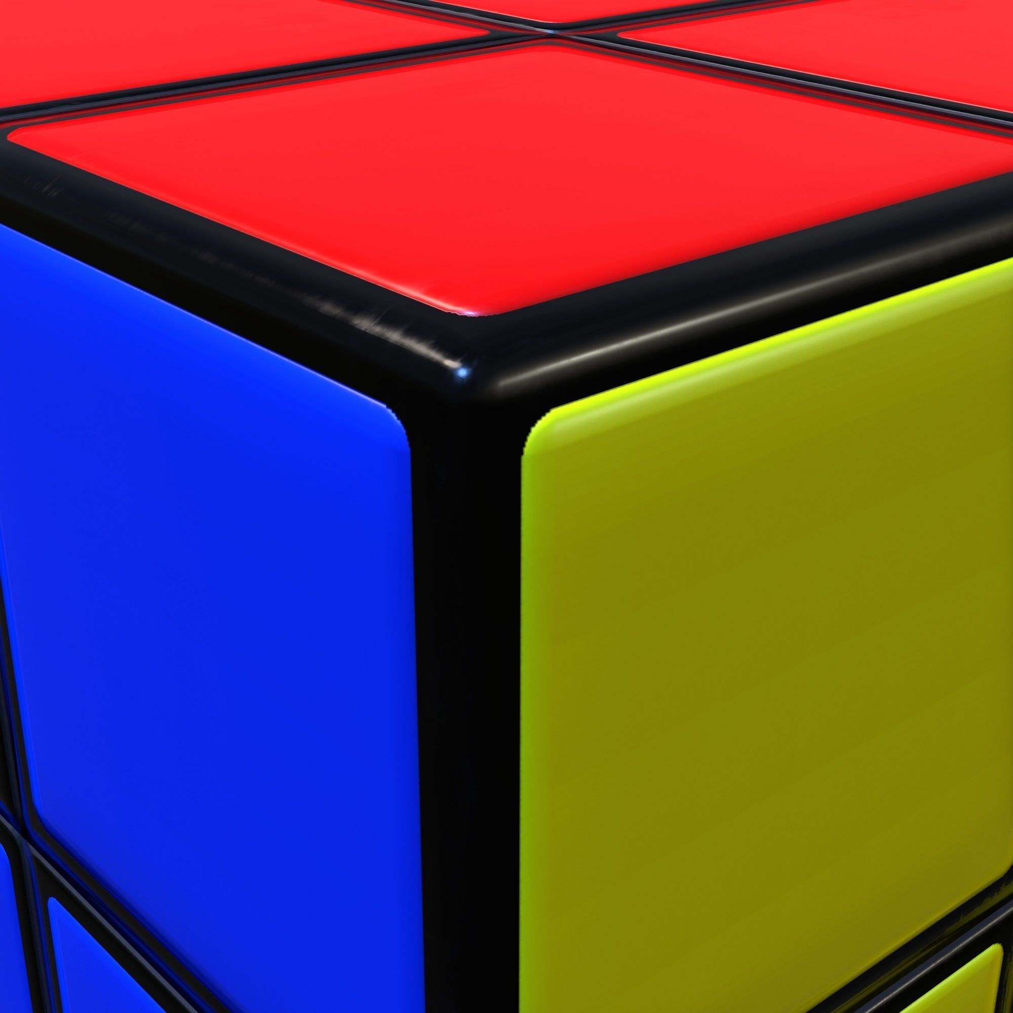 Rubik Cube Low Poly PBR Low-poly 3D model_5