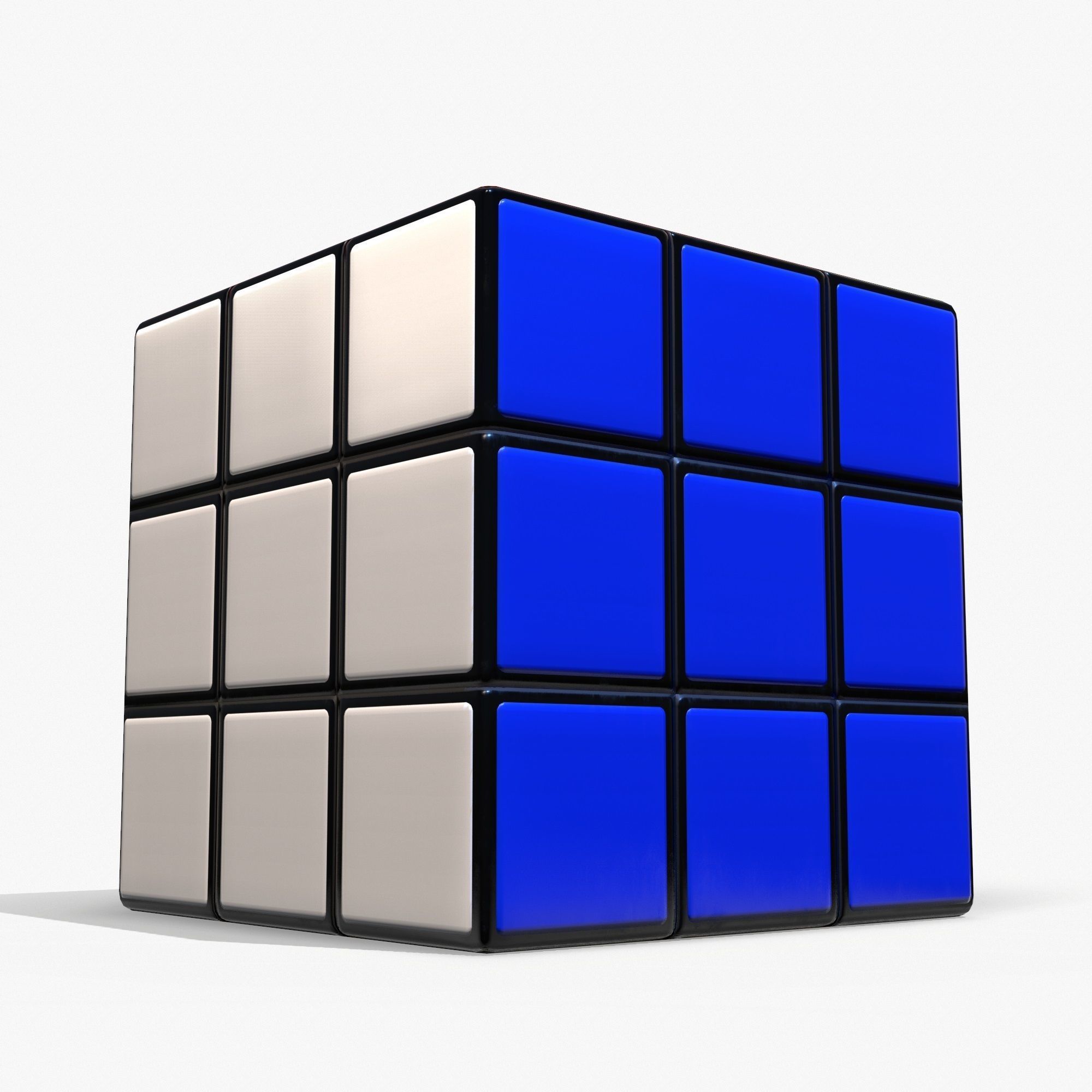 Rubik Cube Low Poly PBR Low-poly 3D model_4