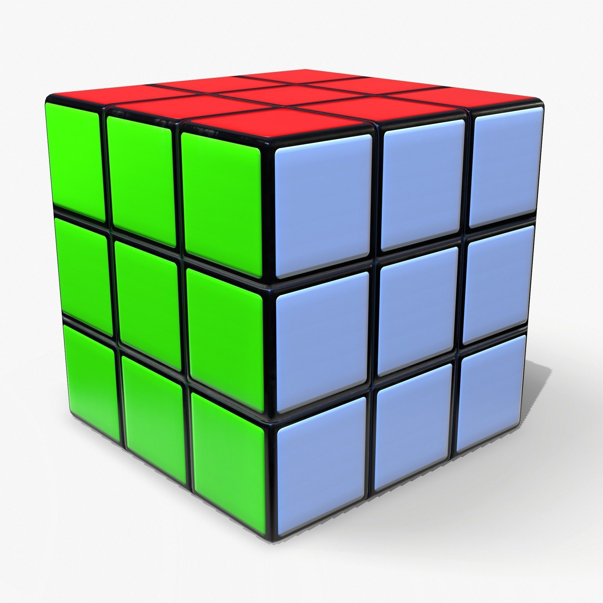 Rubik Cube Low Poly PBR Low-poly 3D model_3