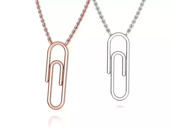 Paper Clip Necklace 23mm printable 3dmodel