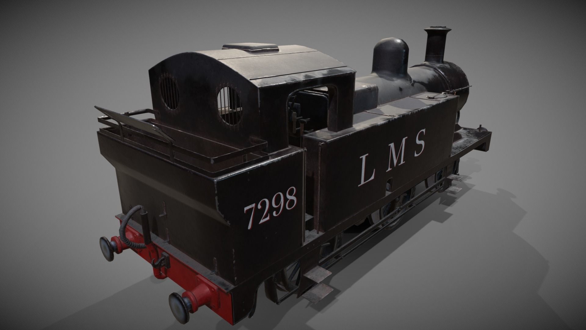 Low poly Jinty Steam Locomotive Low-poly 3D model_2