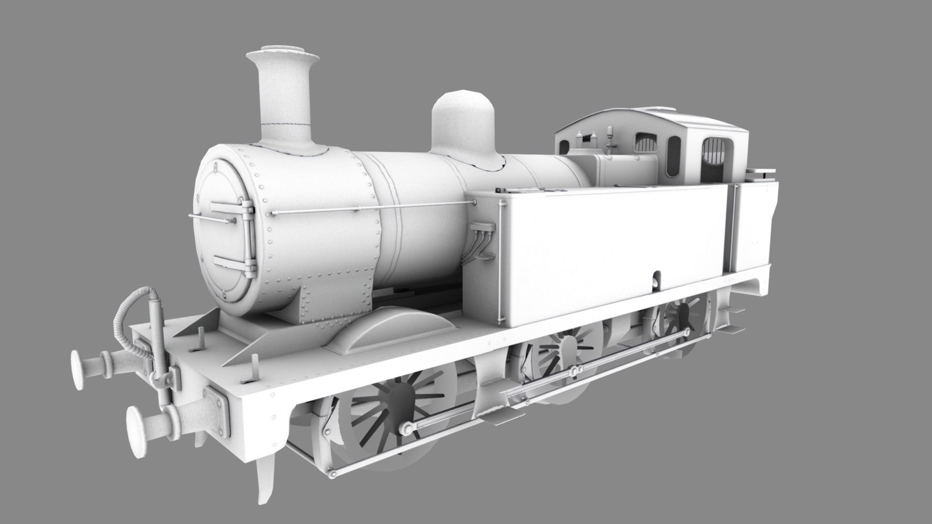 Low poly Jinty Steam Locomotive Low-poly 3D model_18