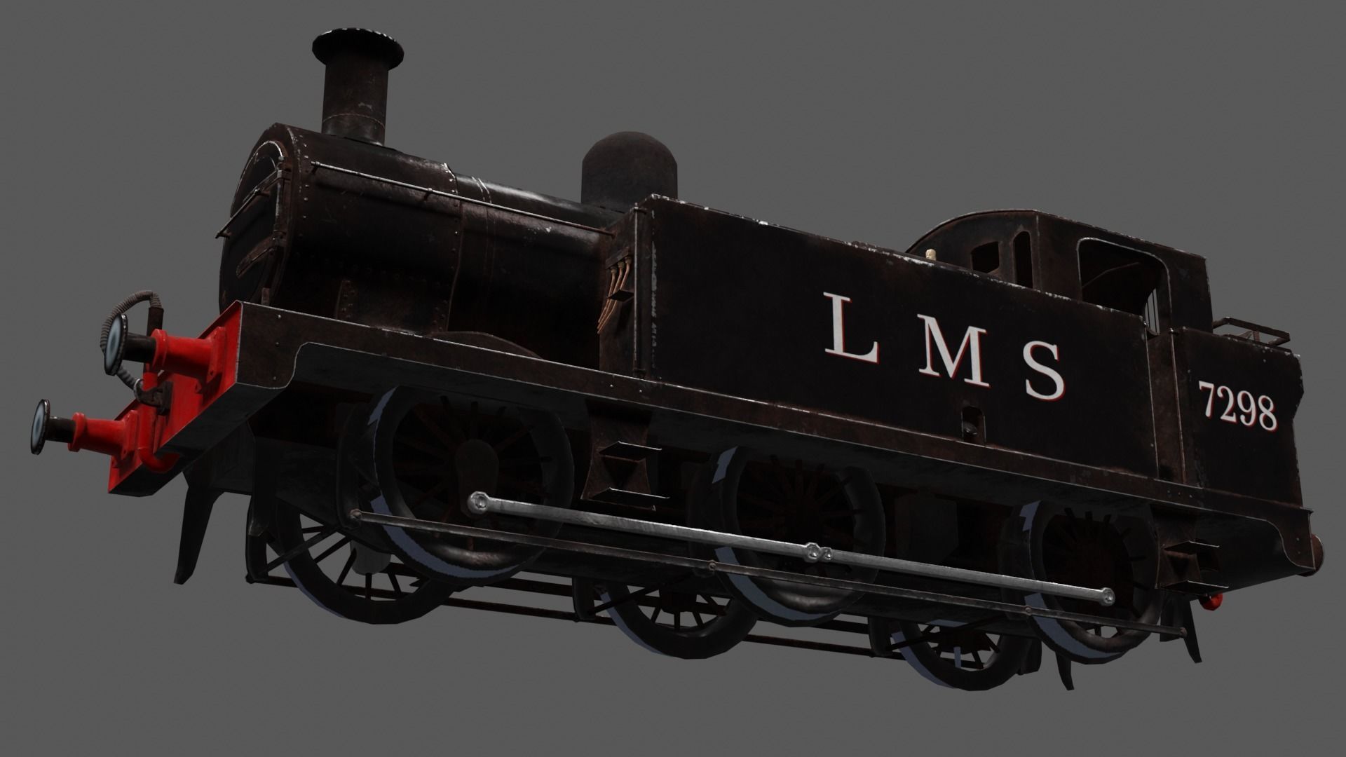 Low poly Jinty Steam Locomotive Low-poly 3D model_12
