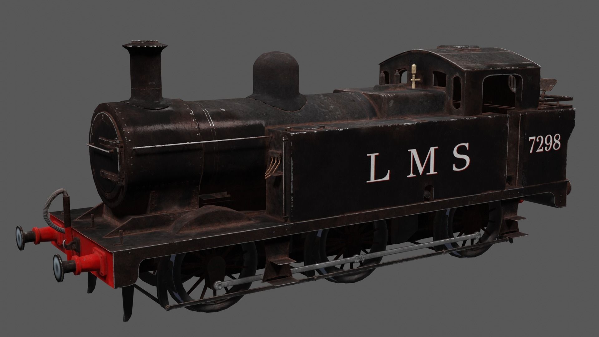 Low poly Jinty Steam Locomotive Low-poly 3D model_3