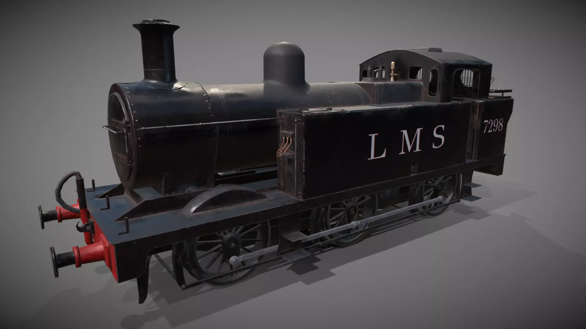 Low poly Jinty Steam Locomotive Low-poly 3D model_0