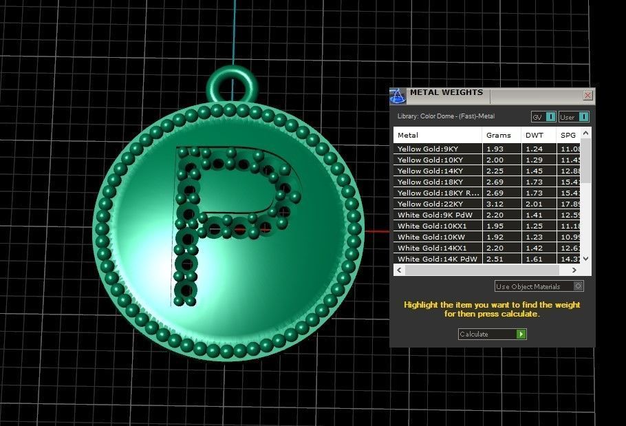 Model 393 Alphabets Necklace  The Letter P Camber And Texture 3D print model_14