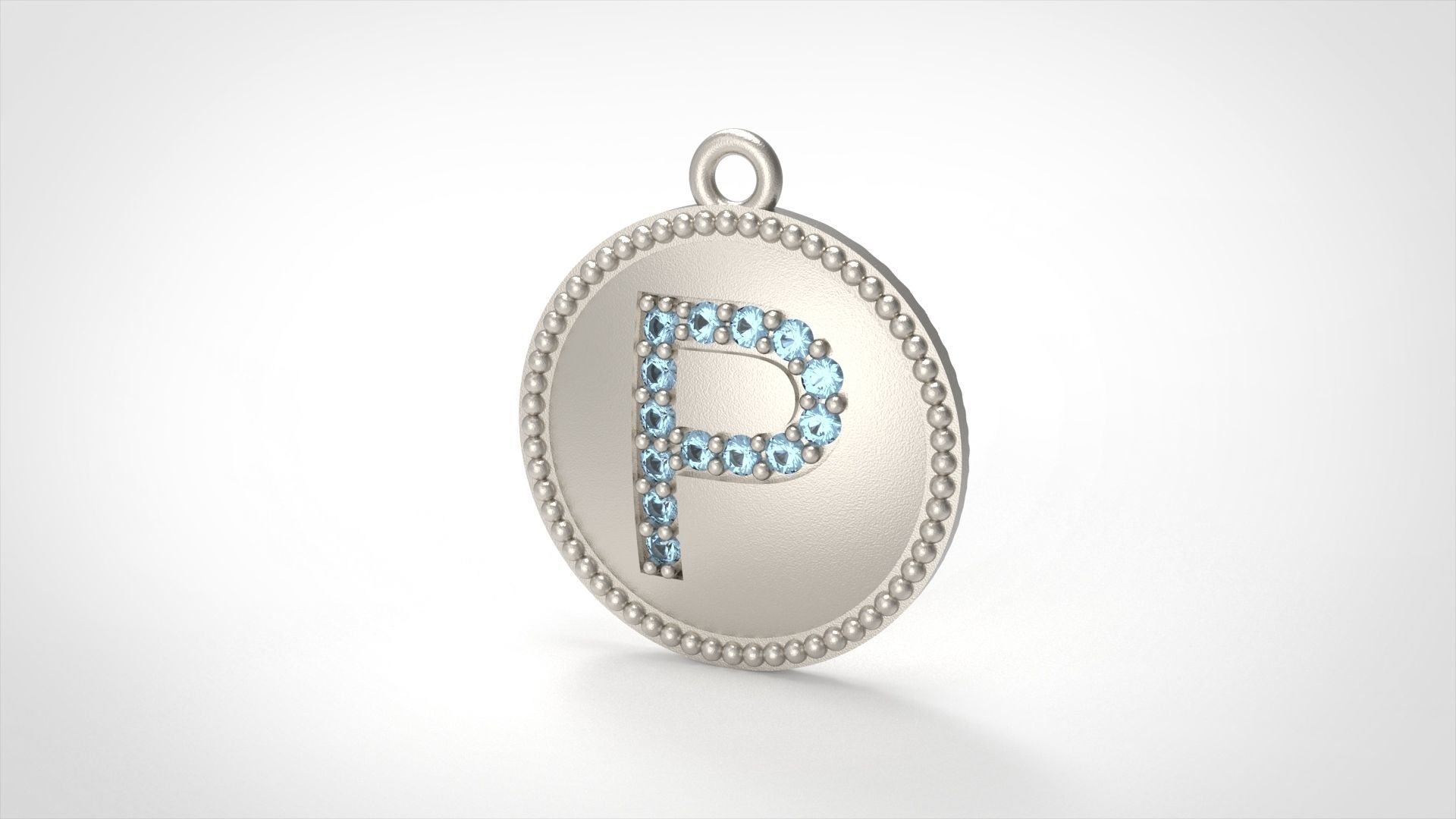 Model 393 Alphabets Necklace  The Letter P Camber And Texture 3D print model_4