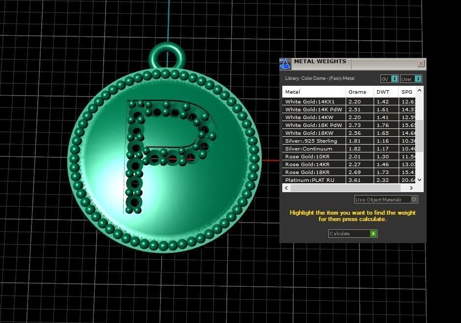 Model 393 Alphabets Necklace  The Letter P Camber And Texture 3D print model_15