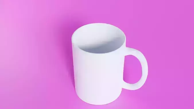 White Mug 3d Model