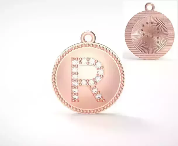 Model 395 Alphabets Necklace  The Letter R Camber And Texture 3D print model