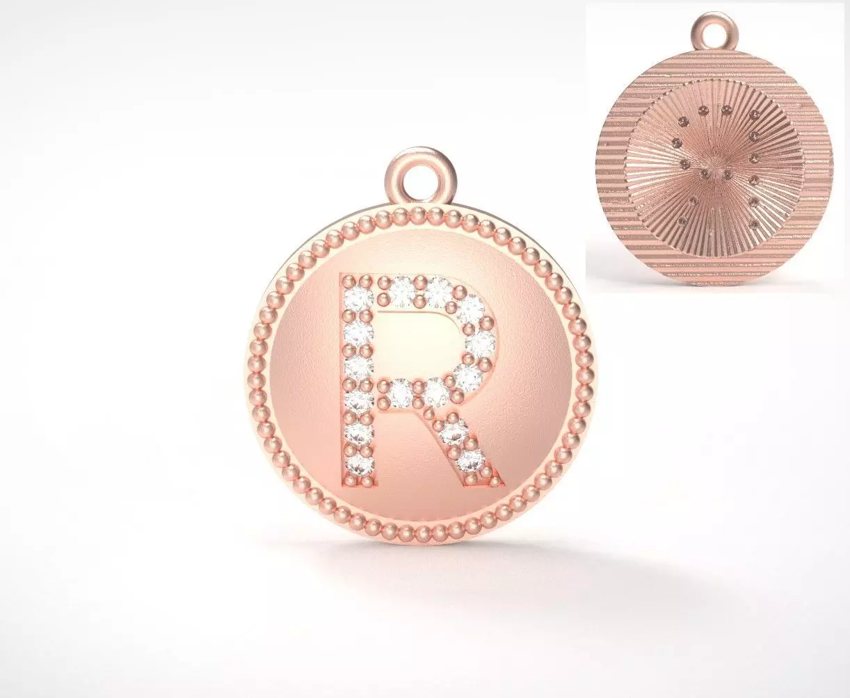 Model 395 Alphabets Necklace The Letter R Camber And Texture 3D print model