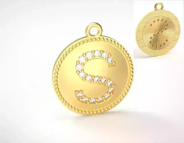 Model 396 Alphabets Necklace  The Letter S Camber And Texture 3D print model