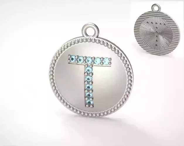 Model 397 Alphabets Necklace  The Letter T Camber And Texture 3D print model