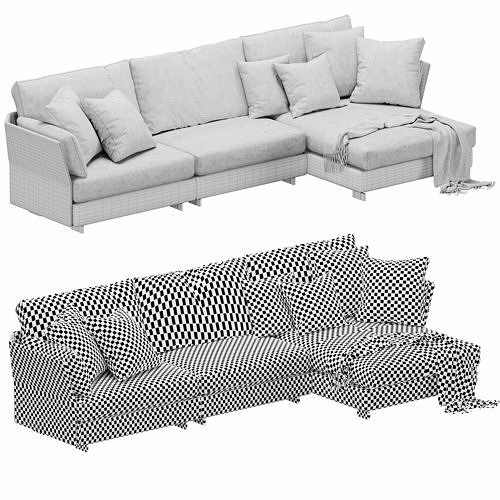 Holiday Chaise Lounge 3D model 6