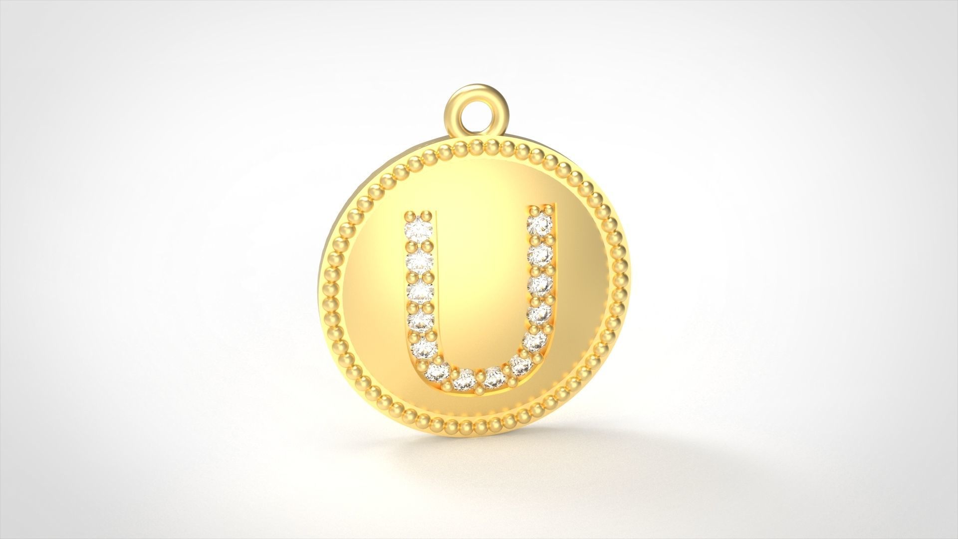 Model 398 Alphabets Necklace  The Letter U Camber And Texture 3D print model_2