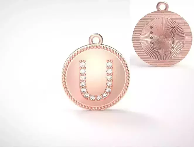 Model 398 Alphabets Necklace  The Letter U Camber And Texture