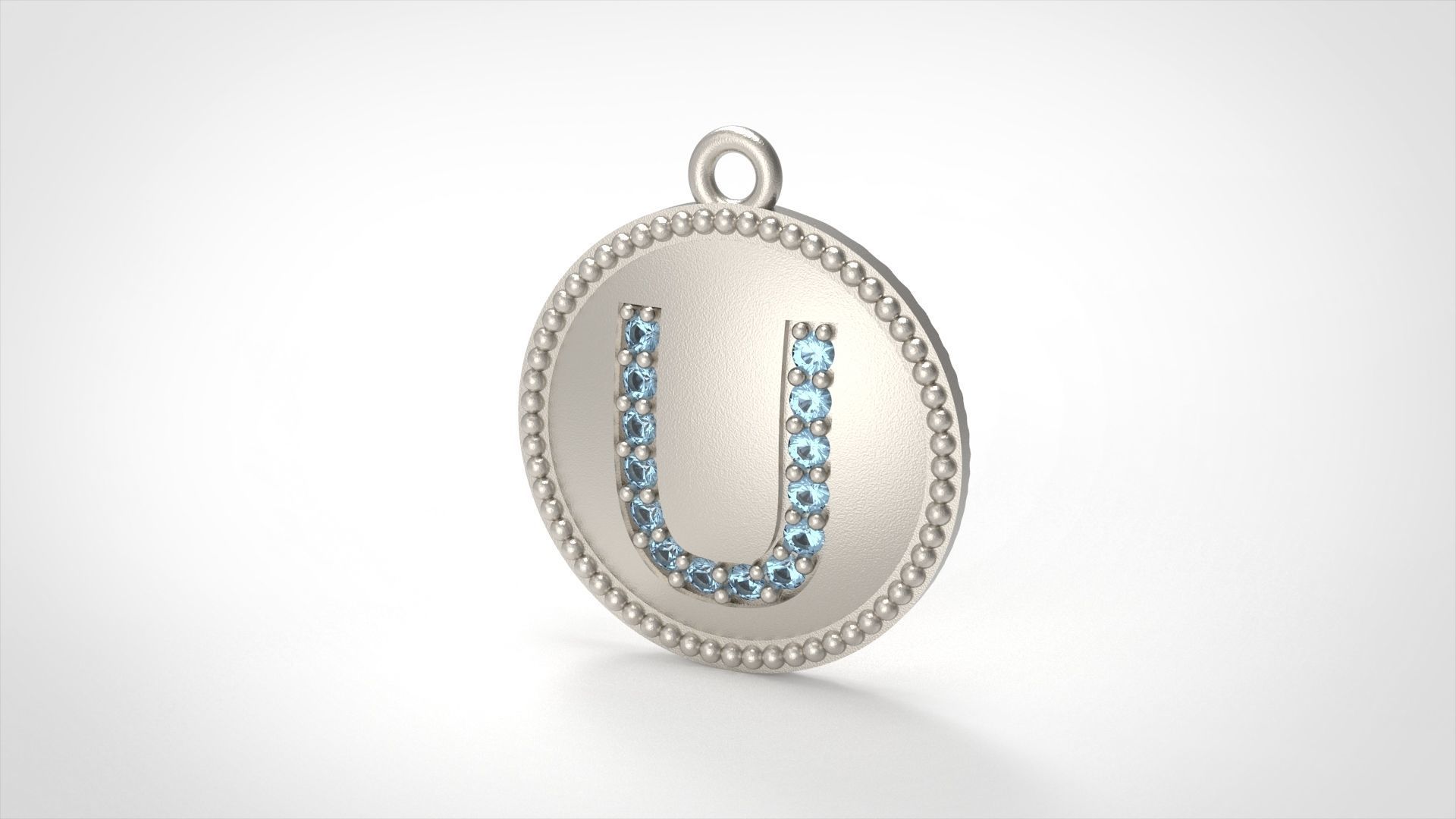 Model 398 Alphabets Necklace  The Letter U Camber And Texture 3D print model_4
