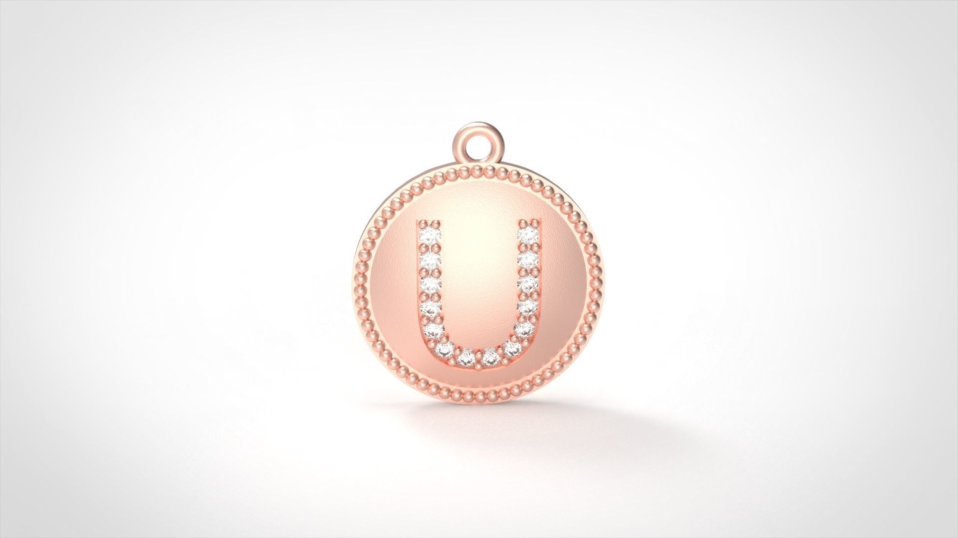 Model 398 Alphabets Necklace  The Letter U Camber And Texture 3D print model_7