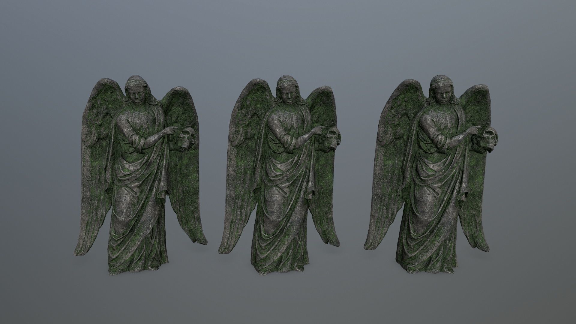 Angel Statue 03 Low-poly 3D model_7