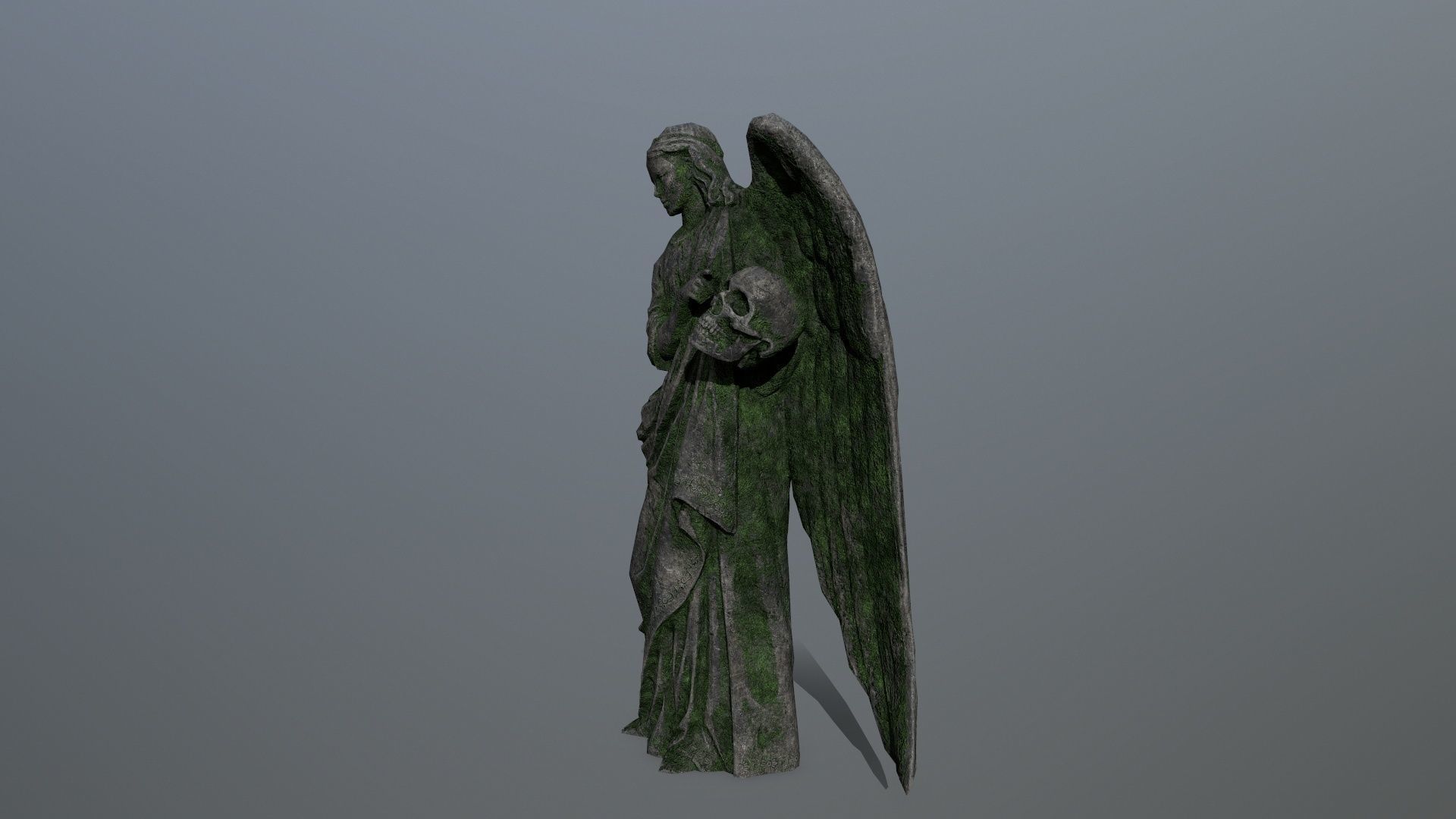 Angel Statue 03 Low-poly 3D model_1