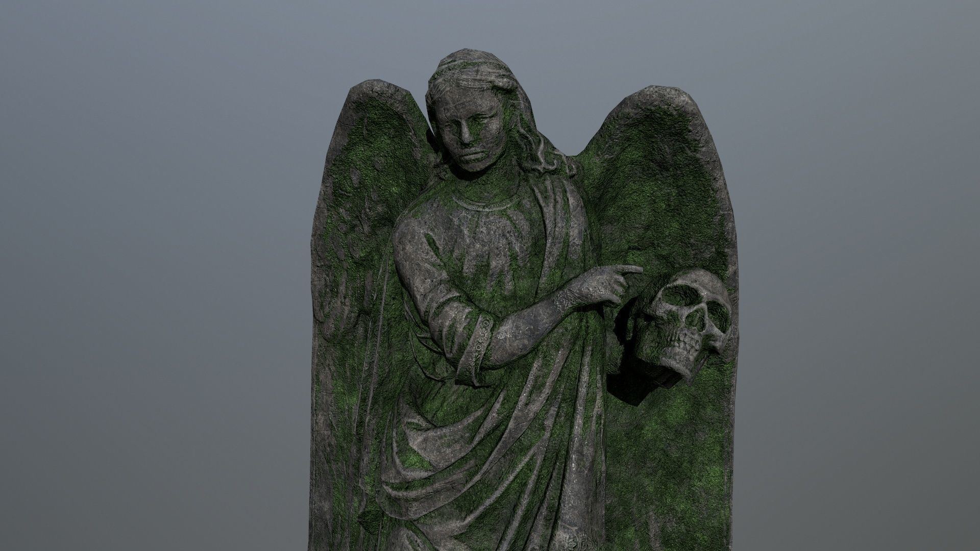 Angel Statue 03 Low-poly 3D model_6