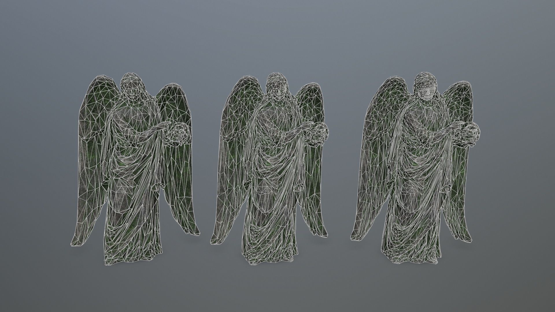 Angel Statue 03 Low-poly 3D model_8