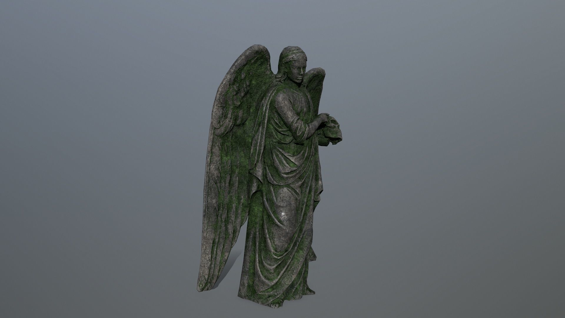 Angel Statue 03 Low-poly 3D model_5