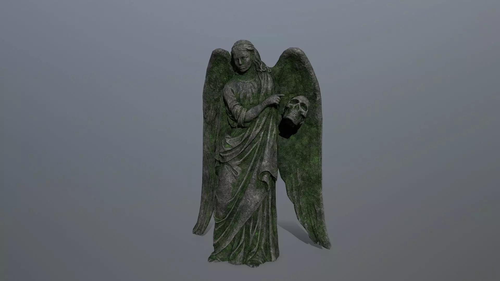 Angel Statue 03 Low-poly 3D model_0