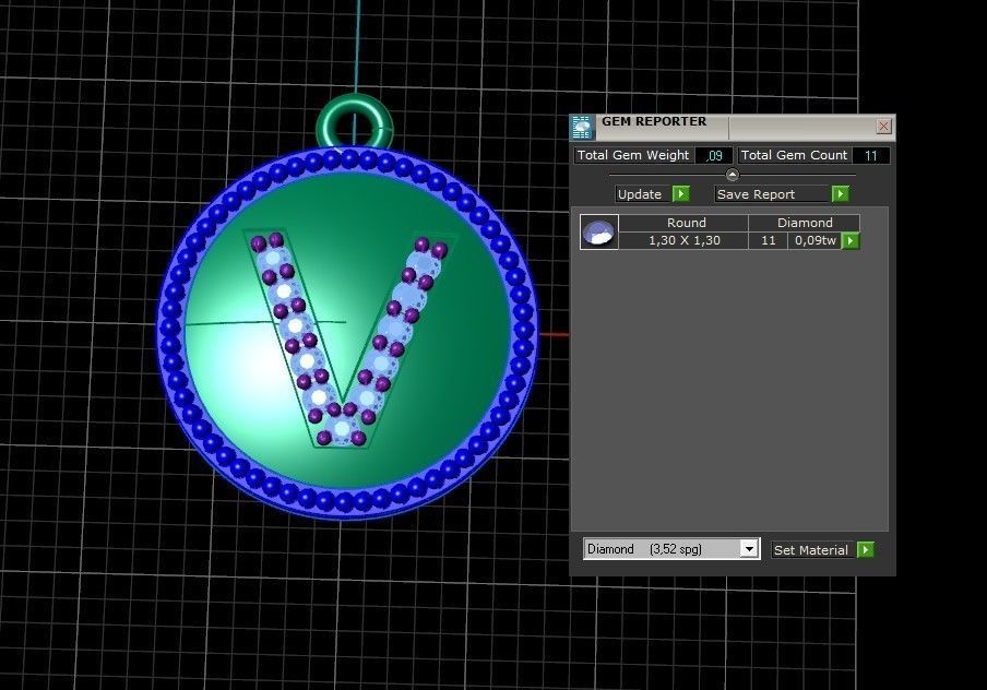 Model 399 Alphabets Necklace  The Letter V Camber And Texture 3D print model_4