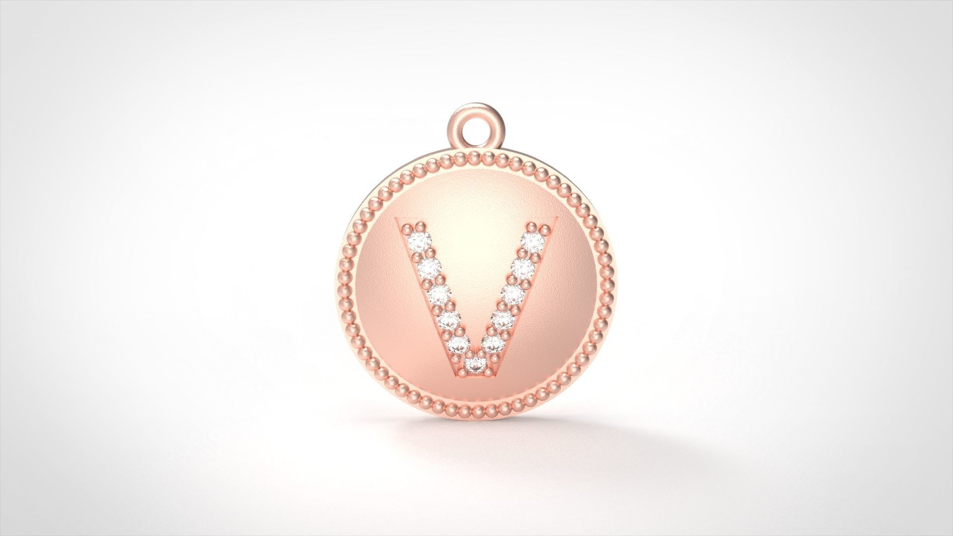 Model 399 Alphabets Necklace  The Letter V Camber And Texture 3D print model_8
