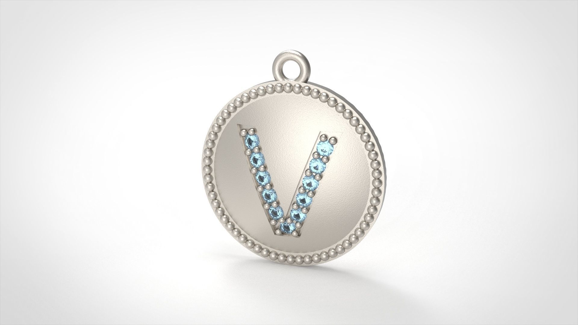 Model 399 Alphabets Necklace  The Letter V Camber And Texture 3D print model_5