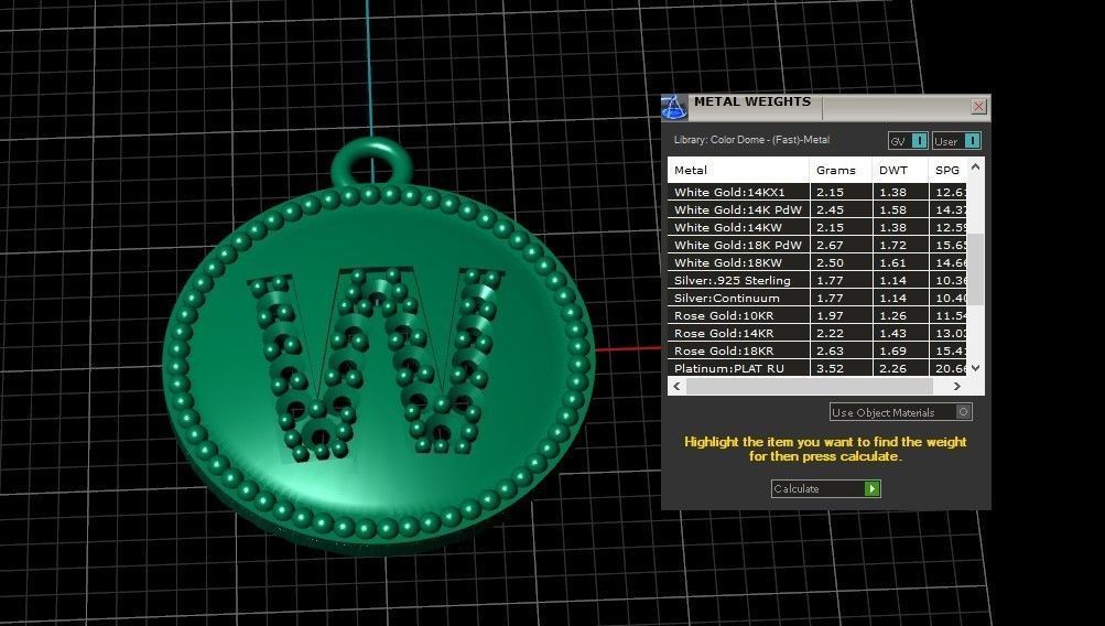 Model 400 Alphabets Necklace  The Letter W Camber And Texture 3D print model_15