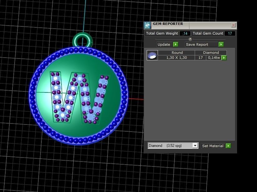 Model 400 Alphabets Necklace  The Letter W Camber And Texture 3D print model_13
